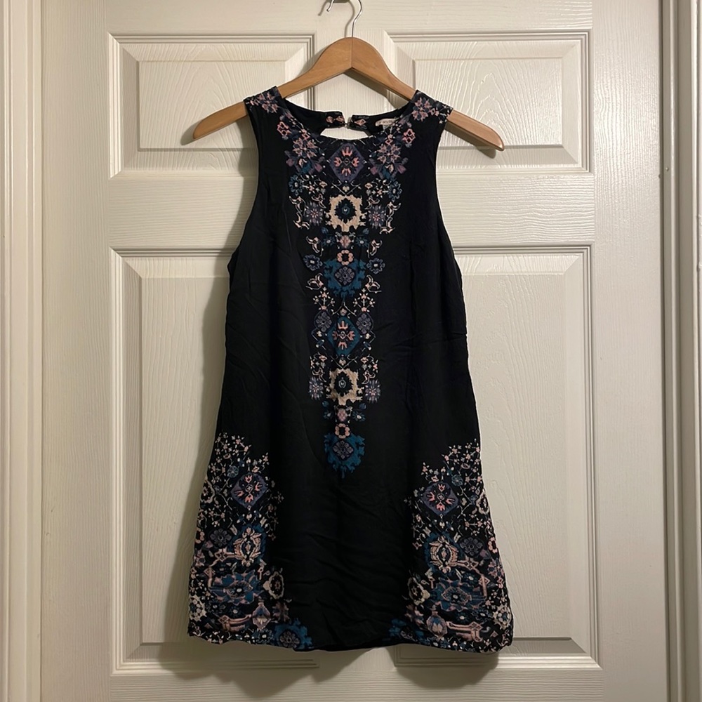 Ecoté Black Mini Patterned Dress Size M